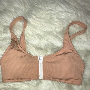 forever 21 zip up bathing suit top